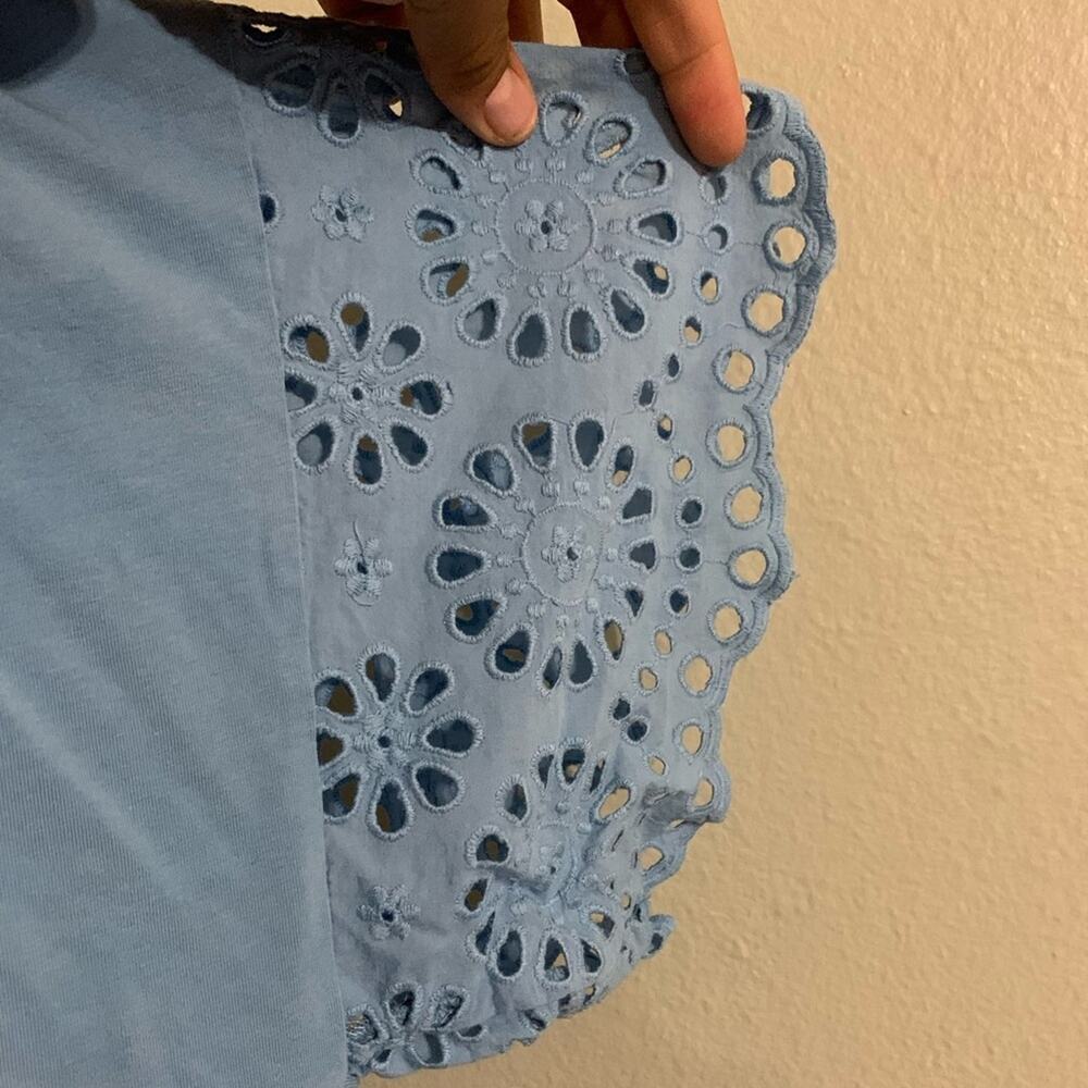 Lane Bryant short sleeve blousee eyelet sleeves light blue size 26/28 comfy - Picture 2 of 7